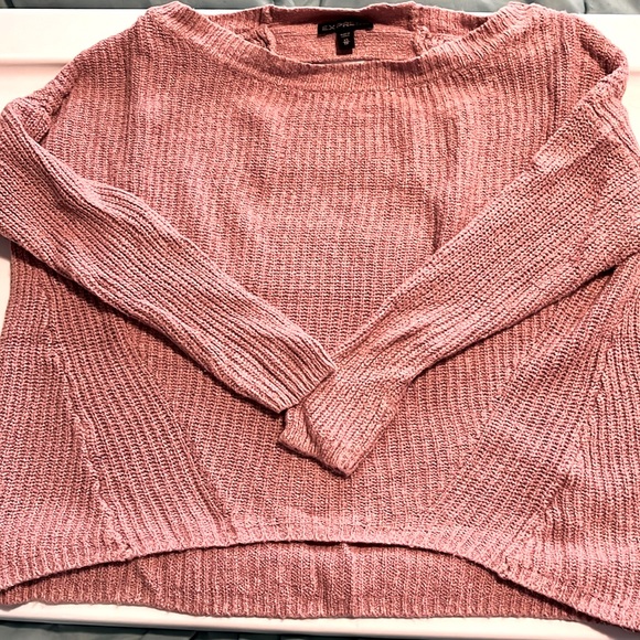 Express Sweaters - Light pink open back sweater